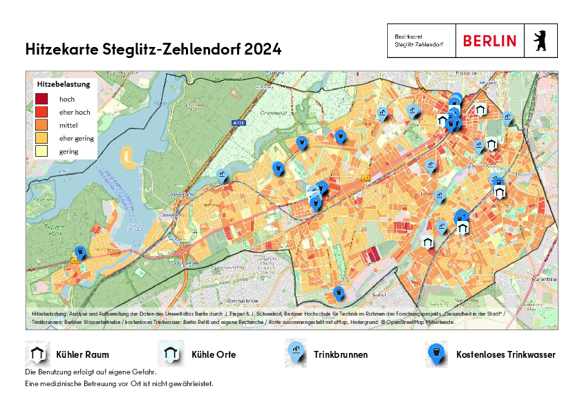 Hitzekarte Steglitz-Zehlendorf 2024