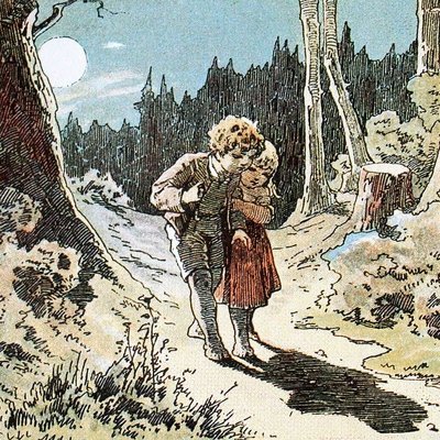 Hänsel and Gretel; Darstellung von Alexander Zick (1845 - 1907)