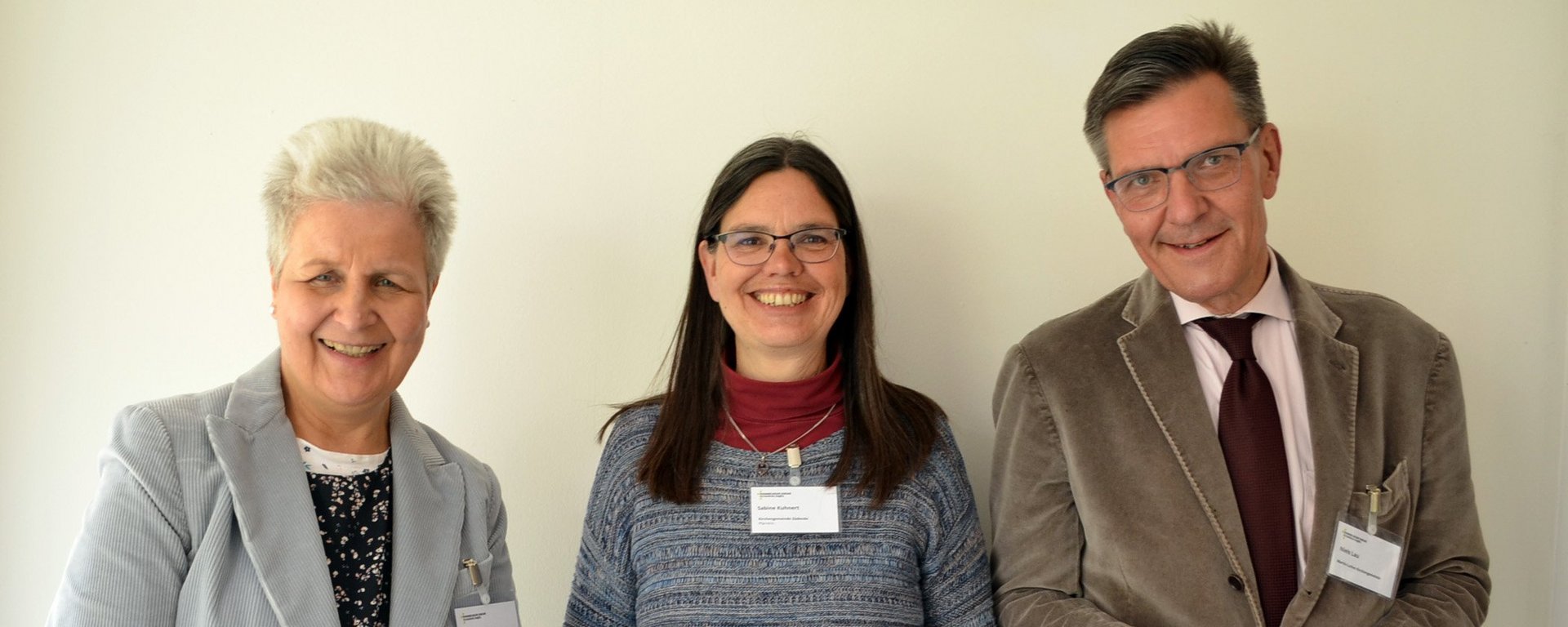 Präsidium der Kreissynode: Dr. Claudia Wein, Pfarrerin Sabine Kuhnert, Präses Niels Lau