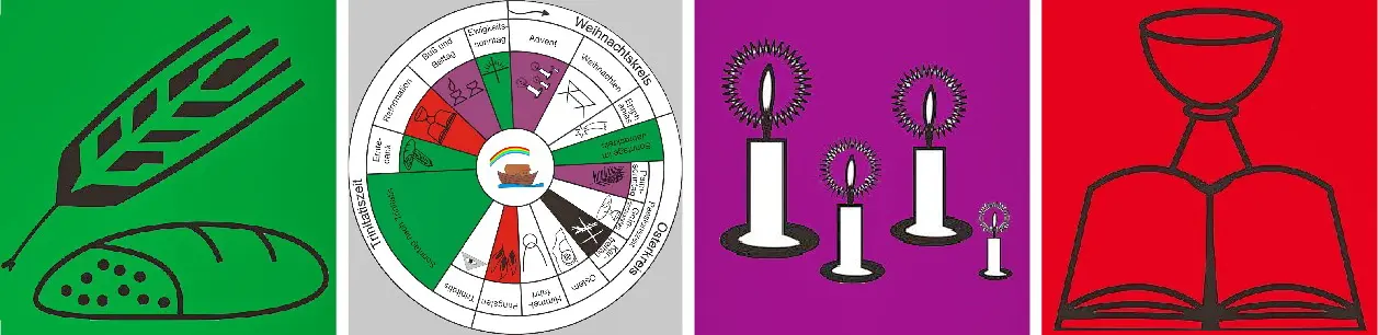 Symbole des evangelischen Kirchenjahres